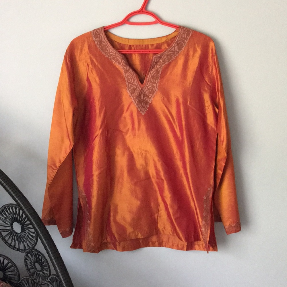 Stunning Orange Iridescent Tunic